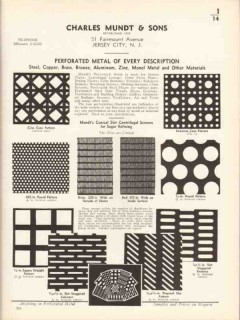 Charles Mundt Sons 1936 Vintage Catalog Metal Steel Brass Perforated Charles Mundt Sons 1936 Vintage Catalog Metal Steel Brass Perforated