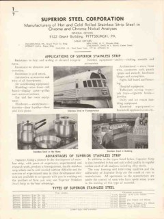 Superior Steel Corp 1936 Vintage Catalog Stainless Hot Cold Rolled Superior Steel Corp 1936 Vintage Catalog Stainless Hot Cold Rolled