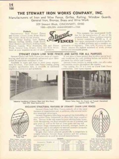 Stewart Iron Works Company 1936 Vintage Catalog Fence Gate Ornamental