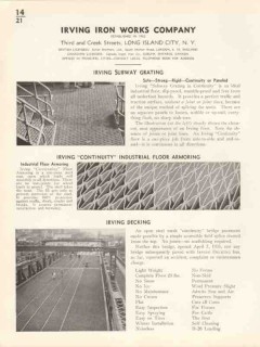 Irving Iron Works Company 1936 Vintage Catalog Flooring Deck Grating
