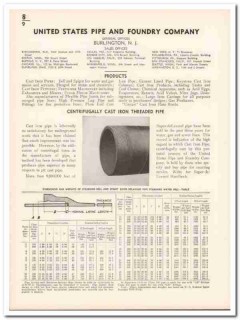 United States Pipe Foundry Company 1936 Vintage Catalog Cast Threaded United States Pipe Foundry Company 1936 Vintage Catalog Cast Threaded