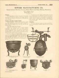 Sowers Mfg Company 1916 Vintage Catalog Dopp Steam Jacketed Kettle Pan