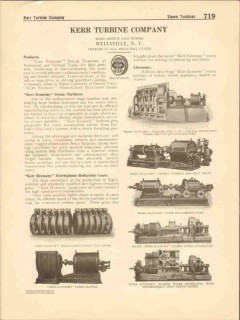 Kerr Turbine Company 1916 Vintage Catalog Steam Vertical Horizontal