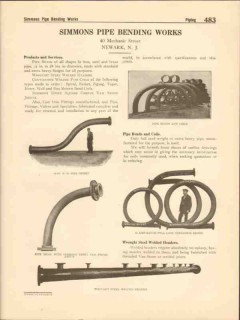 Simmons Pipe Bending Works 1916 Vintage Catalog Bends Coils Headers