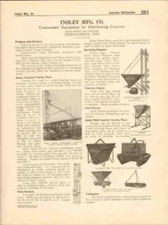 Insley Mfg Company 1916 Vintage Catalog Concrete Equipment Hoist Chute