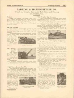 Pawling Harnischfeger Company 1916 Vintage Catalog Excavator Back Fill Pawling Harnischfeger Company 1916 Vintage Catalog Excavator Back Fill