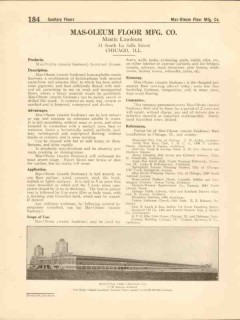Mas-Oleum Floor Mfg Company 1916 Vintage Catalog Mastic Linoleum Mas-Oleum Floor Mfg Company 1916 Vintage Catalog Mastic Linoleum