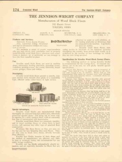 Jennison-Wright Company 1916 Vintage Catalog Floor Kreolite Wood Block Jennison-Wright Company 1916 Vintage Catalog Floor Kreolite Wood Block