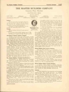 Master Builders Company 1916 Vintage Catalog Concrete Floor Hardner