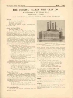 Hocking Valley Fire Clay Company 1916 Vintage Catalog Brick Salt Glaze