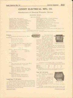 Condit Electrical Mfg Company 1916 Vintage Catalog Protective Devices