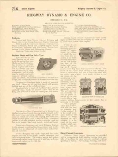 Ridgway Dynamo Engine Company 1916 Vintage Catalog Motor Generators Ridgway Dynamo Engine Company 1916 Vintage Catalog Motor Generators