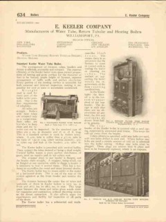 E Keller Company 1916 Vintage Catalog Boiler Water Tube Return Tubular E Keller Company 1916 Vintage Catalog Boiler Water Tube Return Tubular