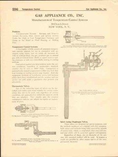 Gas Appliance Company 1916 Vintage Catalog Temperature Control Systems