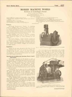 Morris Machine Works 1916 Vintage Catalog Pumps Standard Centrifugal