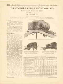 Standard Scale Supply Company 1916 Vintage Catalog Concrete Mixers