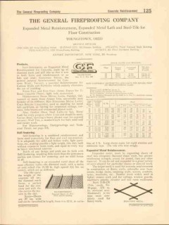General Fireproofing Company 1916 Vintage Catalog Metal Reinforcement