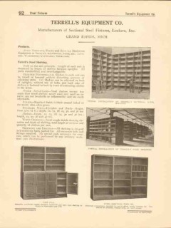 Terrells Equipment Company 1916 Vintage Catalog Shelving Lockers Steel