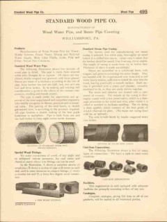 Standard Wood Pipe Company 1916 Vintage Catalog Steam Casing Covering Standard Wood Pipe Company 1916 Vintage Catalog Steam Casing Covering