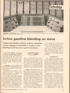 in-line gasoline blending 1962 22-blenders 12-refining vintage article in-line gasoline blending 1962 22-blenders 12-refining vintage article