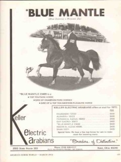 keller electric arabians 1972 blue mantle johnny johnston vintage ad