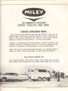 miley trailer company 1972 standard excellence equestrian vintage ad