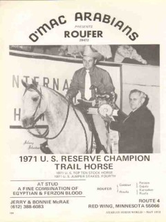 omac arabians 1972 roufer gassour roufa equestrian stud vintage ad