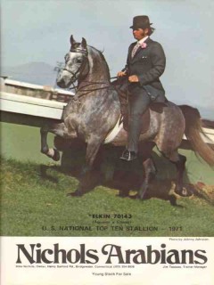 nichols arabians 1972 elkin aquinor ellenai equestrian stud vintage ad
