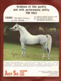just so arabian stud farm 1972 fadki old world sire supreme vintage ad