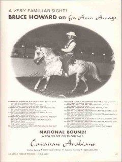 Caravan Arabians 1972 Ga Amir Amage Bruce Howard stud horse vintage ad