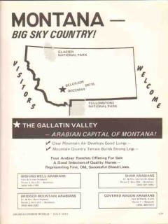 gallatin valley 1972 arabian capital montana equestrian vintage ad