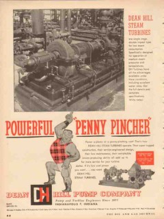 Dean Hill Pump Company 1953 Vintage Ad Oil Turbine Penny Pincher Dean Hill Pump Company 1953 Vintage Ad Oil Turbine Penny Pincher