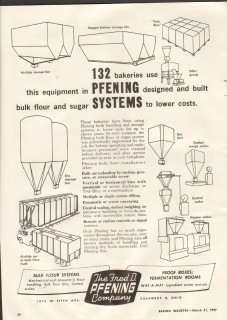 fred f pfening company 1959 bulk flour sugar systems equip vintage ad fred f pfening company 1959 bulk flour sugar systems equip vintage ad