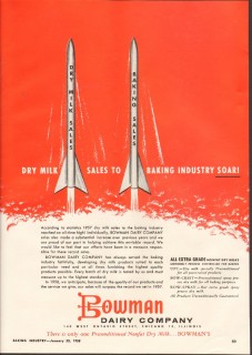 bowman dairy company 1958 dry milk sales baking industry vintage ad