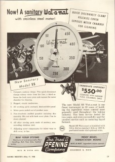 fred d pfening company 1958 sanitary wat-a-mat ss baking vintage ad fred d pfening company 1958 sanitary wat-a-mat ss baking vintage ad