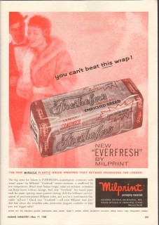 milprint inc 1958 everfresh miracle plastic bread wrapper vintage ad milprint inc 1958 everfresh miracle plastic bread wrapper vintage ad