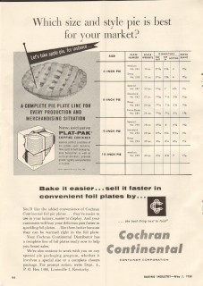 cochran continental container corp 1958 size style pie bake vintage ad cochran continental container corp 1958 size style pie bake vintage ad