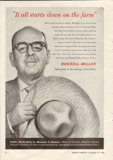 russell-miller milling company 1958 farm wheat flour baking vintage ad russell-miller milling company 1958 farm wheat flour baking vintage ad