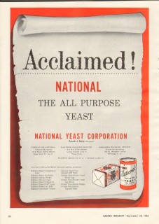 national yeast corp 1958 acclaimed all purpose dry baking vintage ad national yeast corp 1958 acclaimed all purpose dry baking vintage ad