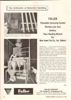 fuller company 1958 jewel tea co pneumatic conveyor system vintage ad fuller company 1958 jewel tea co pneumatic conveyor system vintage ad