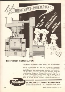 triumph mfg company 1958 mixers flour handling equipment vintage ad triumph mfg company 1958 mixers flour handling equipment vintage ad