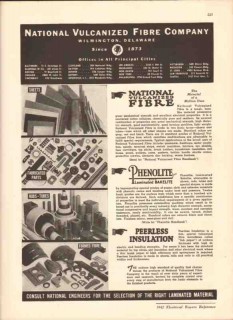 National Vulcanized Fibre Company 1942 Vintage Catalog Sheets Parts
