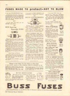 Bussmann Mfg Company 1942 Vintage Catalog Fuses Fusetrons Protect Blow