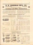 H B Sherman Mfg Company 1943 Vintage Catalog Terminal Wire Connectors
