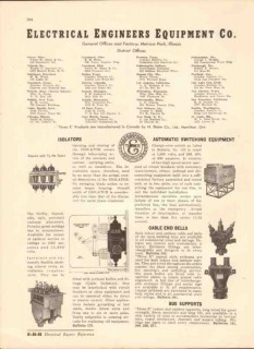 Electrical Engineers Equipment Company 1942 Vintage Catalog Isolators