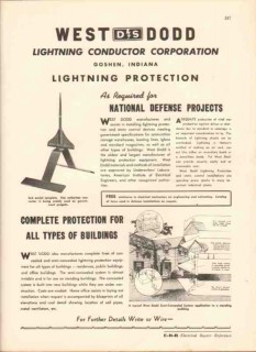 West Dodd Lightning Conductor Corp 1943 Vintage Catalog Protection