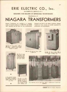 Erie Electric Company 1943 Vintage Catalog Niagara Transformers Power