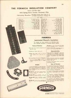 Formica Insulation Company 1943 Vintage Catalog Laminated Phenolic Formica Insulation Company 1943 Vintage Catalog Laminated Phenolic