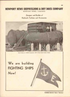 newport news shipbuilding dry dock company 1943 turbines vintage ad