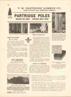 T M Partridge Lumber Company 1943 Vintage Catalog Wood Poles Cedar  T M Partridge Lumber Company 1943 Vintage Catalog Wood Poles Cedar